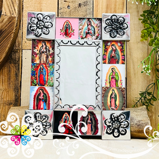 Virgen De Guadalupe Mirror Frame - Hojalata San Miguel Collection