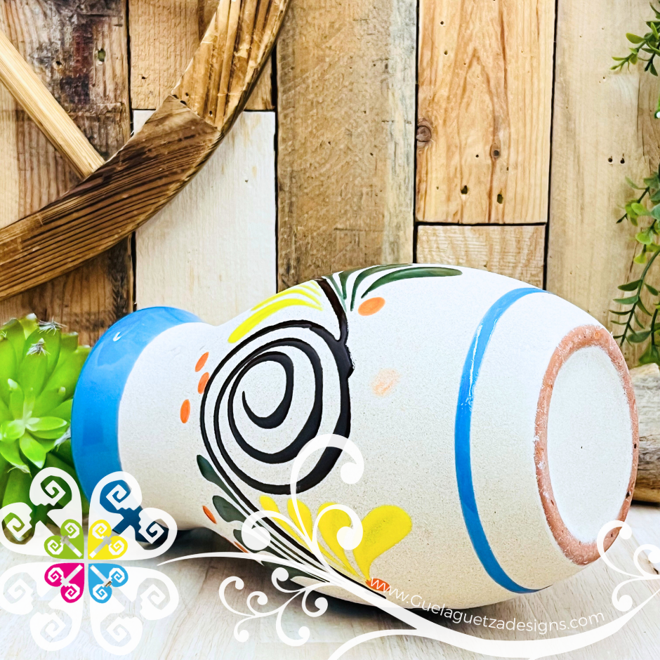 Blue Turquoise Catrina Ovulo Vase - Mexican Home Décor