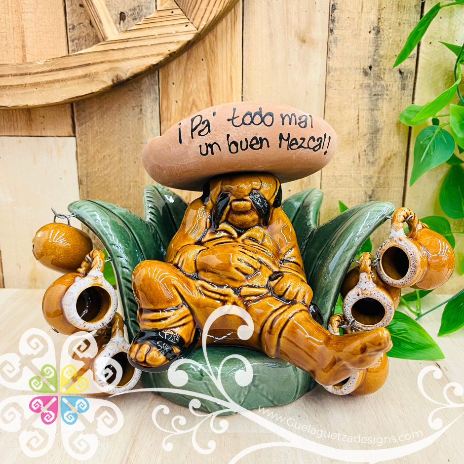 Small Set Tequilero Maguey - Ceramic Tequila Bottle Set