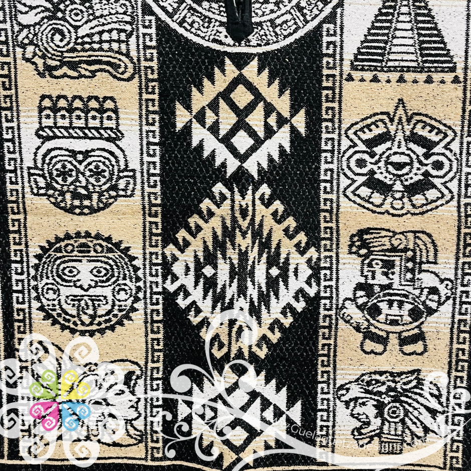 Prehispanic Designs - Men Poncho with Hoodie