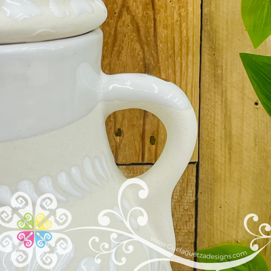White Espiga Olla Bule - Home Decor
