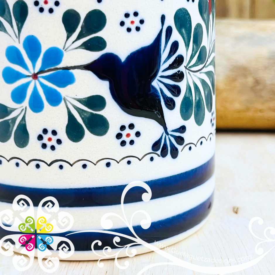 Navy Blue Taza Recta Colibri - Barro Alta Temperatura - Single Clay Mug