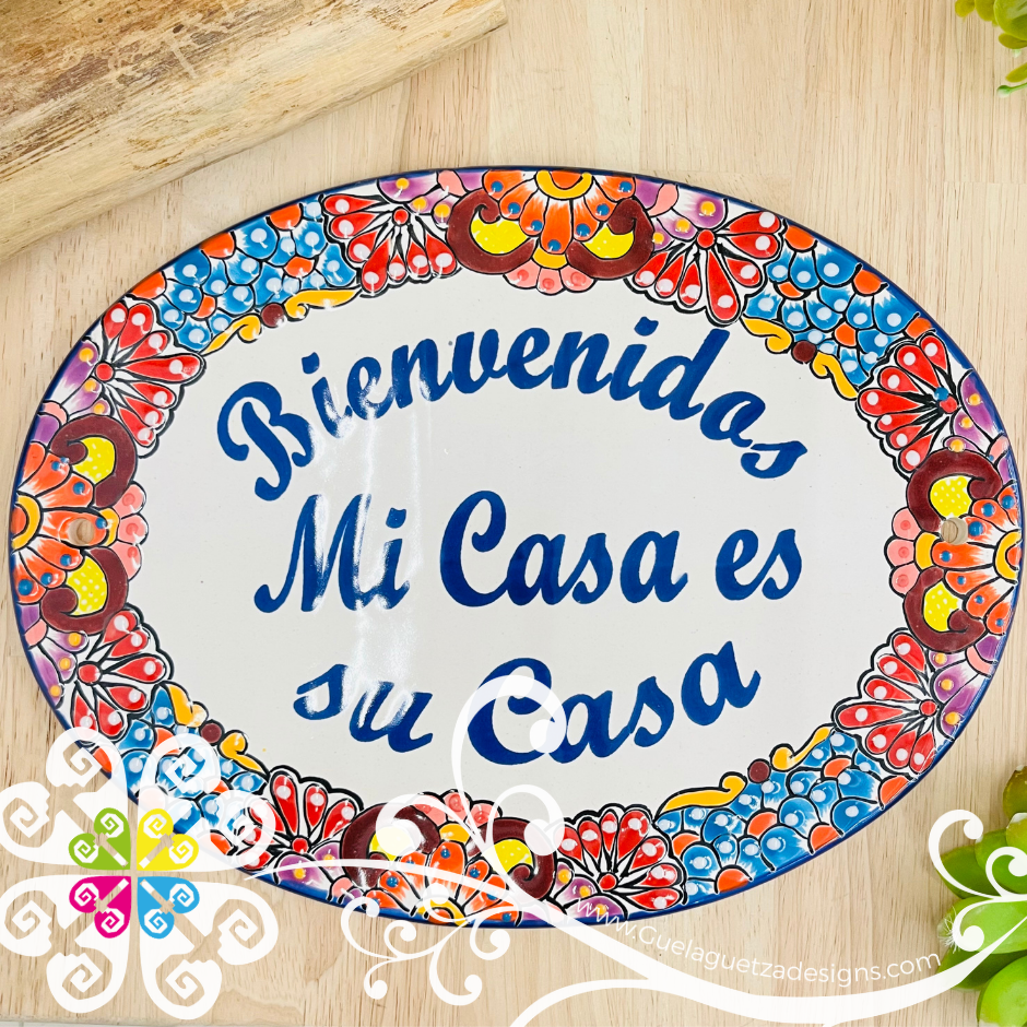 Clay Mi Casa Es Tu Casa House Sign - Placa De Casa