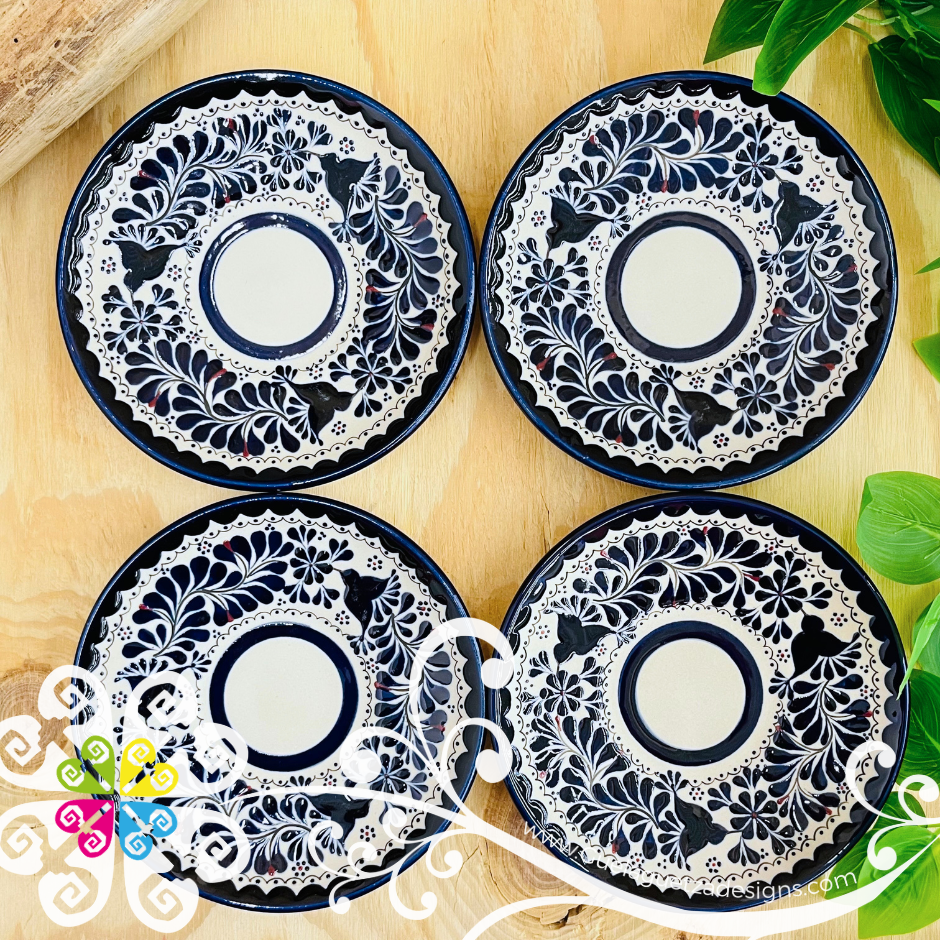 Navy Blue Set of 4 Small Plate - Barro Alta Temperatura