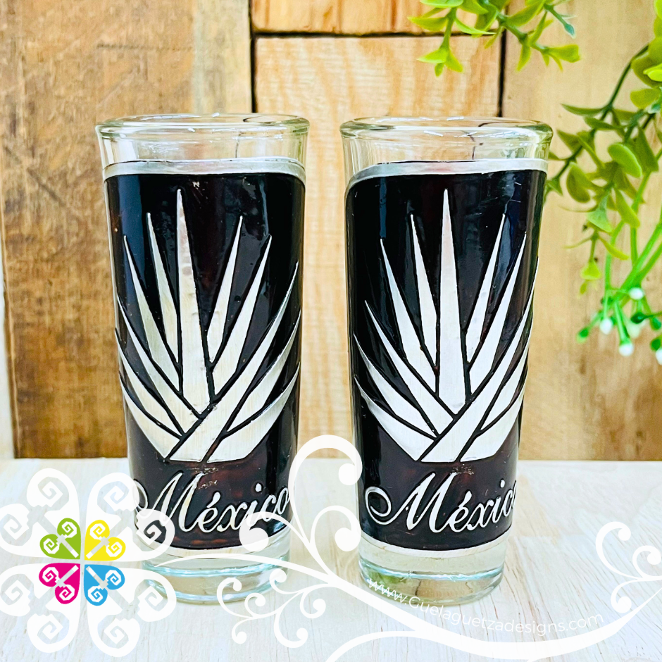Mexico Shot Glasses - Tequilero Set with Stand