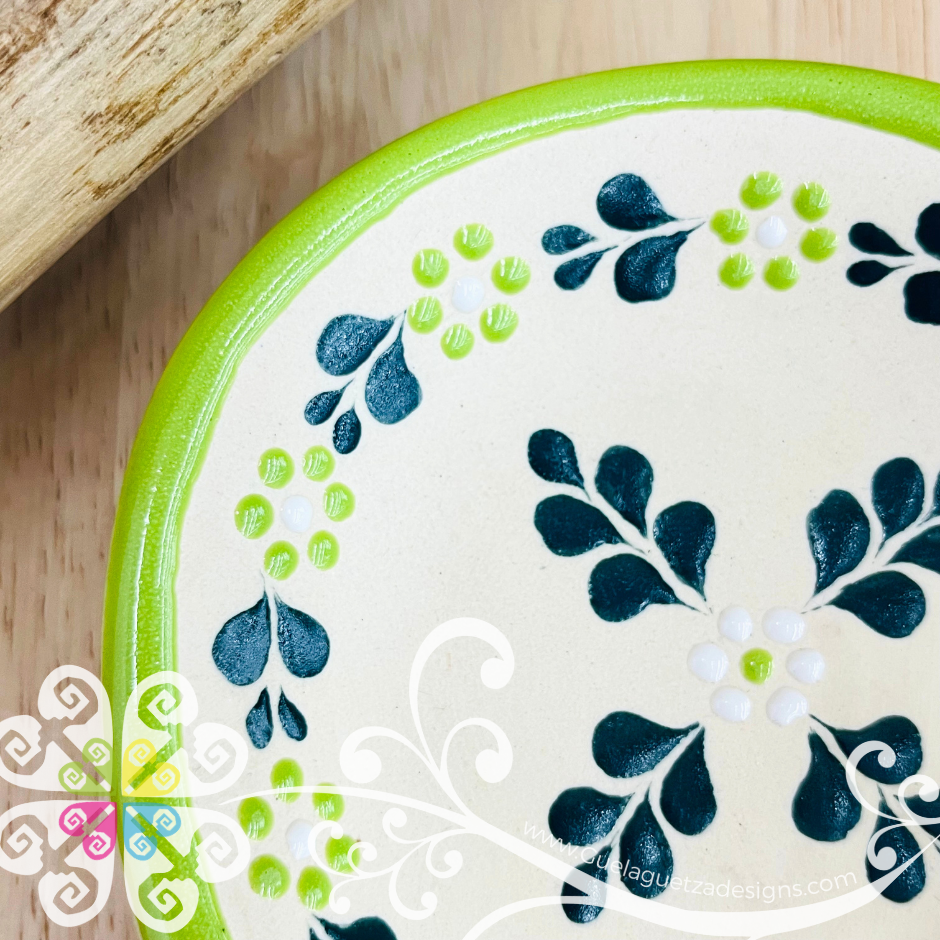 Lime Green Rustico Spoon Rest - Barro Alta Temperatura - Spoon Rest