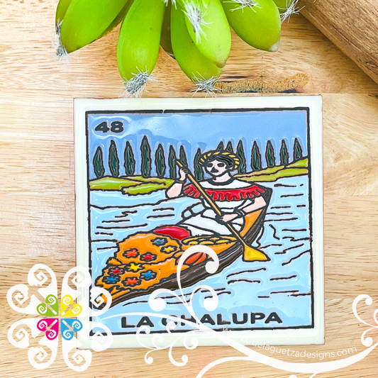 Mexican LoteriaMX Coaster Tile - 48 La Chalupa