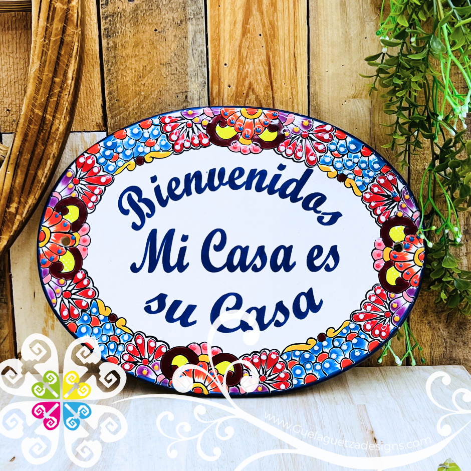 Clay Mi Casa Es Tu Casa House Sign - Placa De Casa