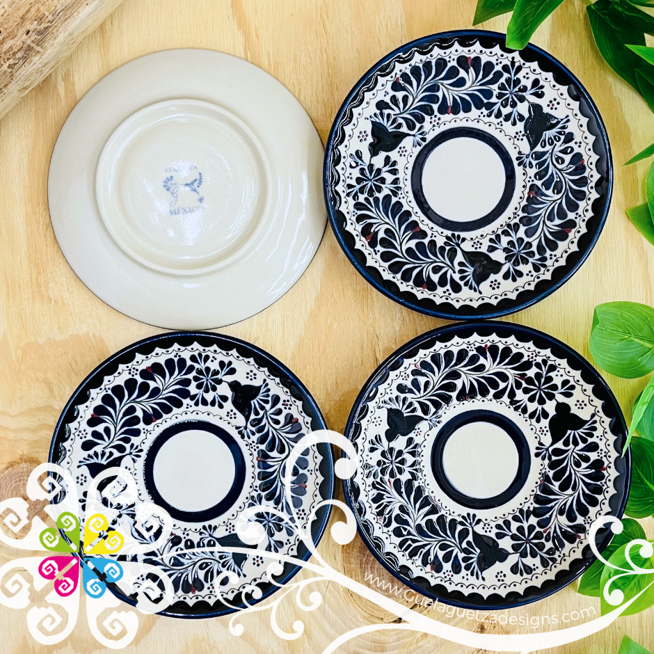 Navy Blue Set of 4 Small Plate - Barro Alta Temperatura
