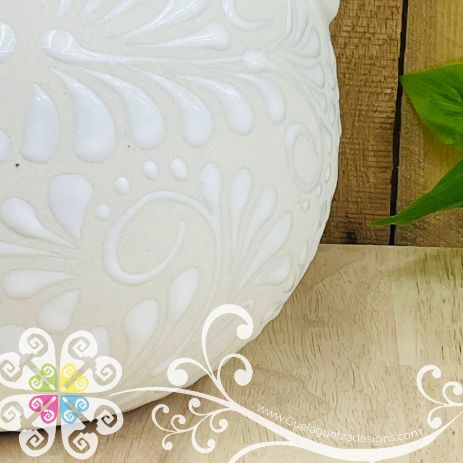 White Espiga Olla Bule - Home Decor