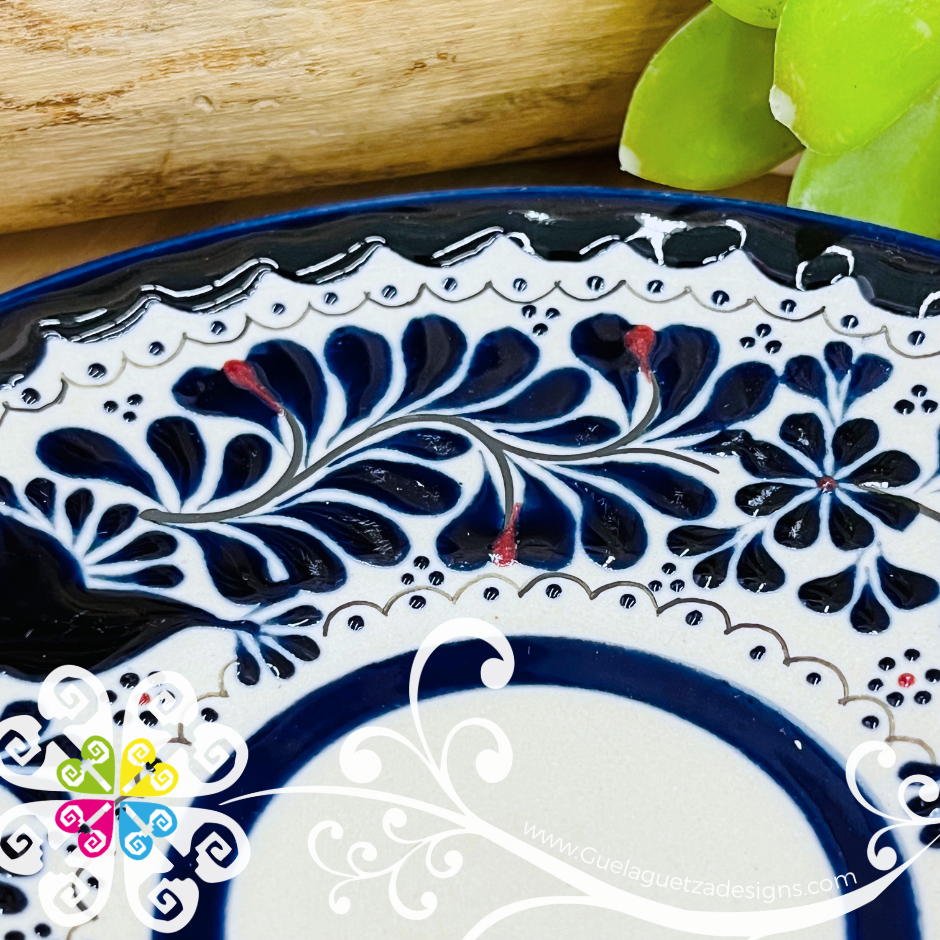 Navy Blue Set of 4 Small Plate - Barro Alta Temperatura
