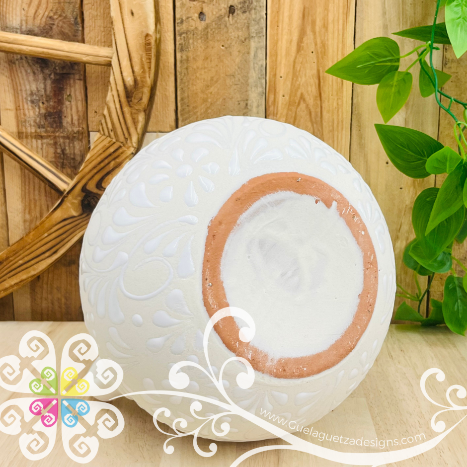 White Espiga Olla Bule - Home Decor