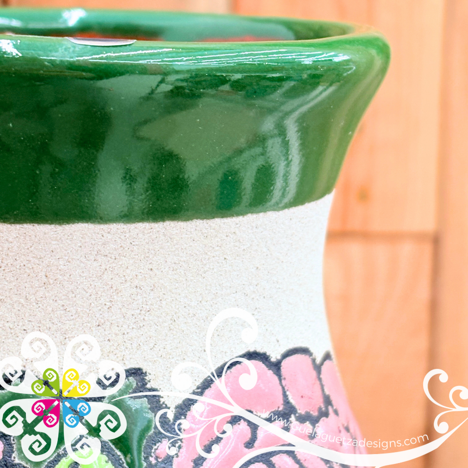Green Catrina Ovulo Vase - Mexican Home Décor