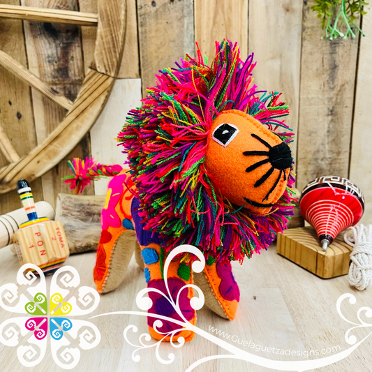 Embroidered Lion - Chiapas Stuffed Animal