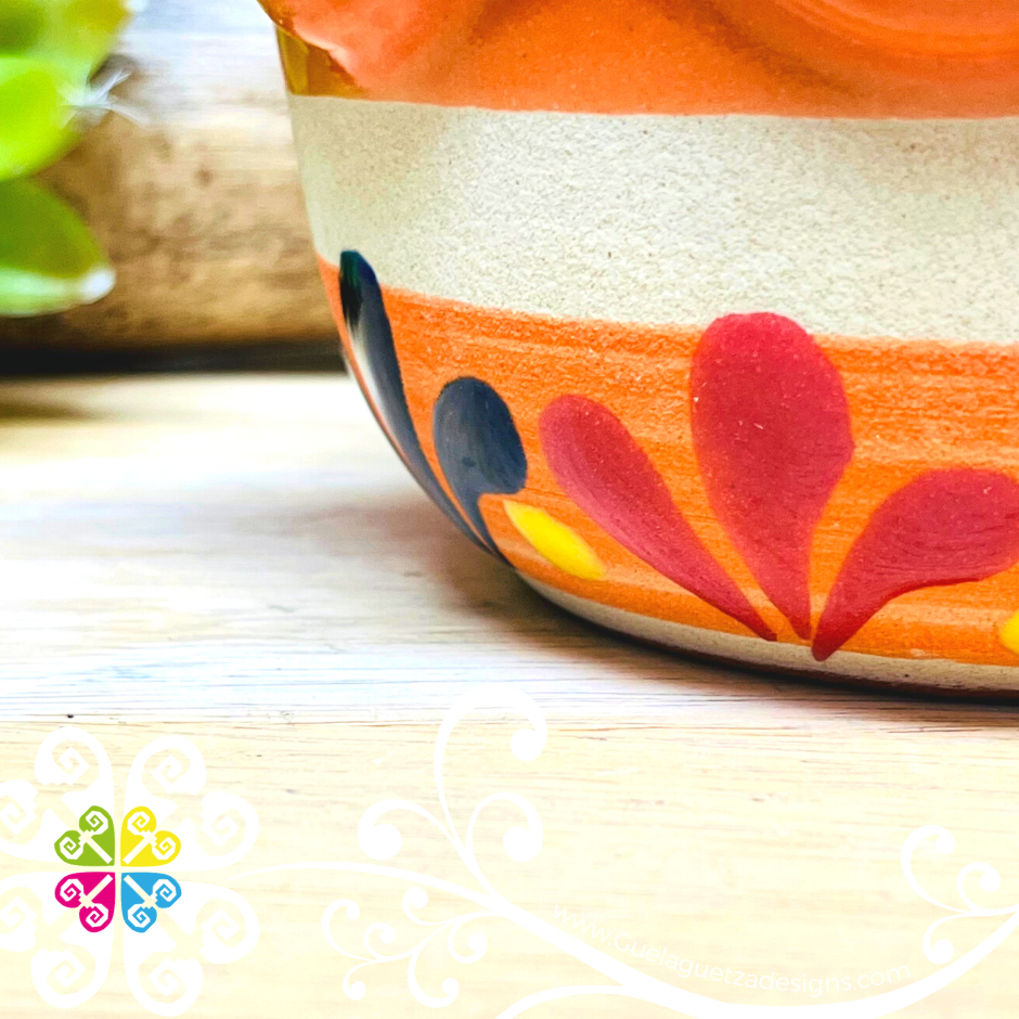 Set of 4 Engobe Small Cazuelita Clay Bowl