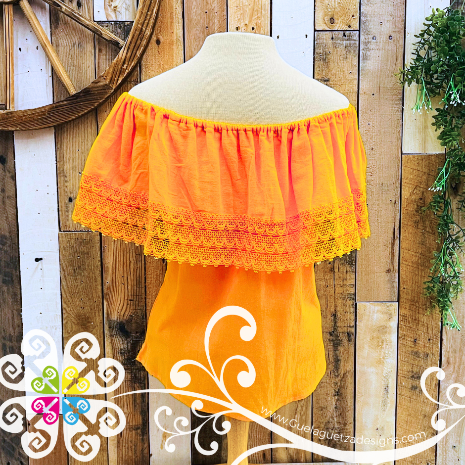 Yellow Campesina Embroider - Women Top