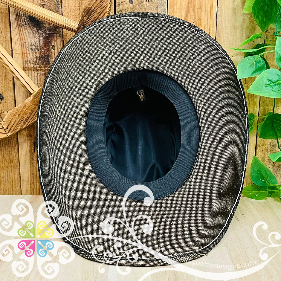 Black with Gold Glitter Cowboy Hat - Unisex Hat