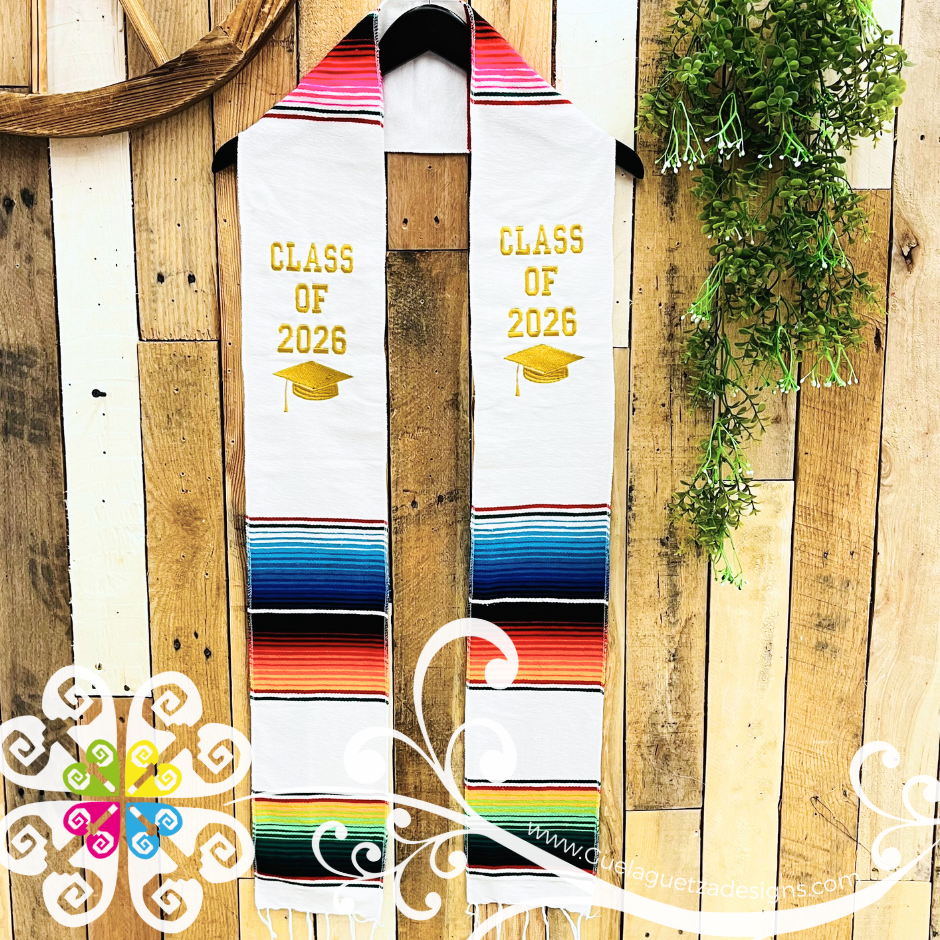 Sarape Graduation Stole with Embroider - Class of 2026