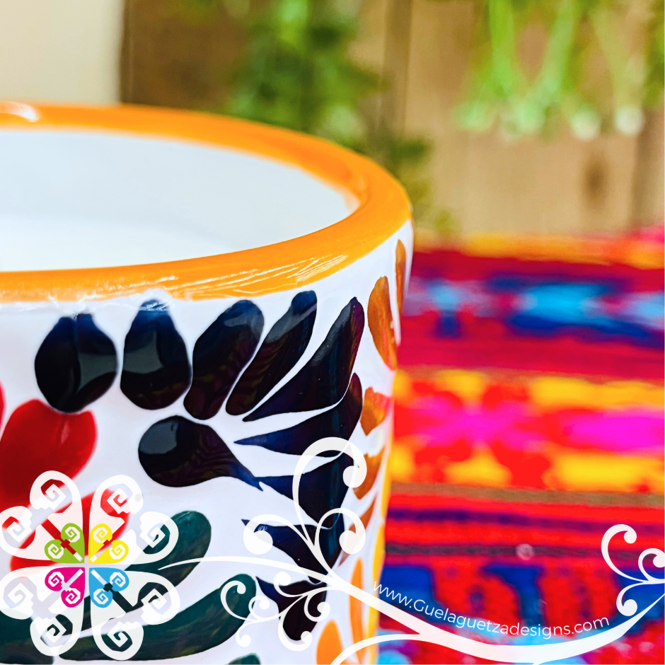 Medium Tazon Multicolor Talavera Candle - Artisan Candles