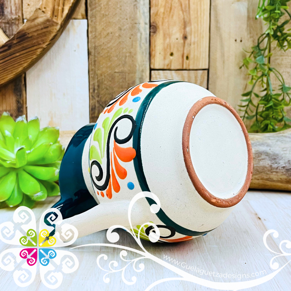 Dark Teal Small Engobe Clay Pitcher - Jarro