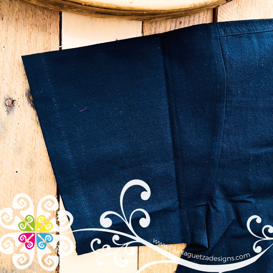 Navy Blue Pepita Guayabera - Men Shirt
