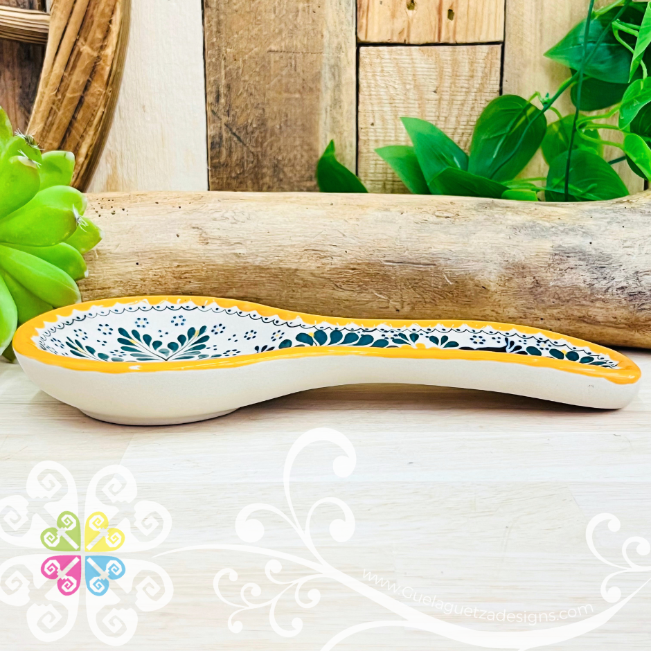 Yellow Hummingbird Spoon Rest - Barro Alta Temperatura - Spoon Rest