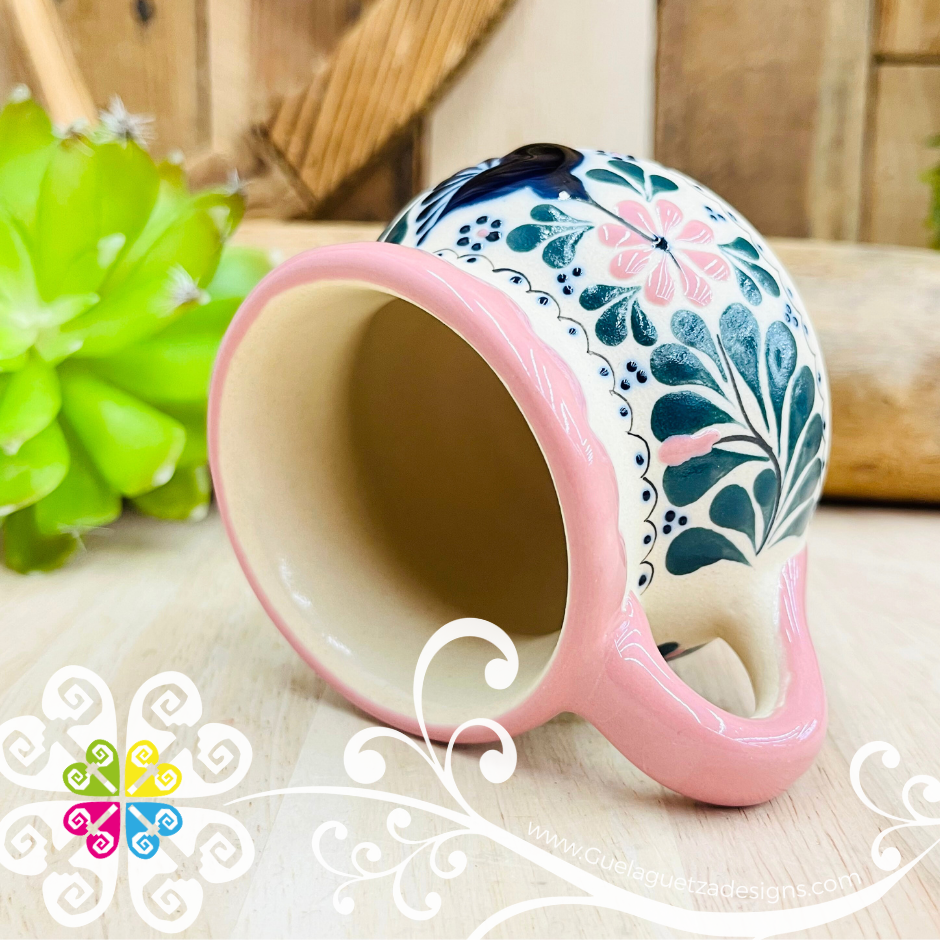 Mini Pink Taza Ponchera Colibri - Barro Alta Temperatura - Single Clay Mug