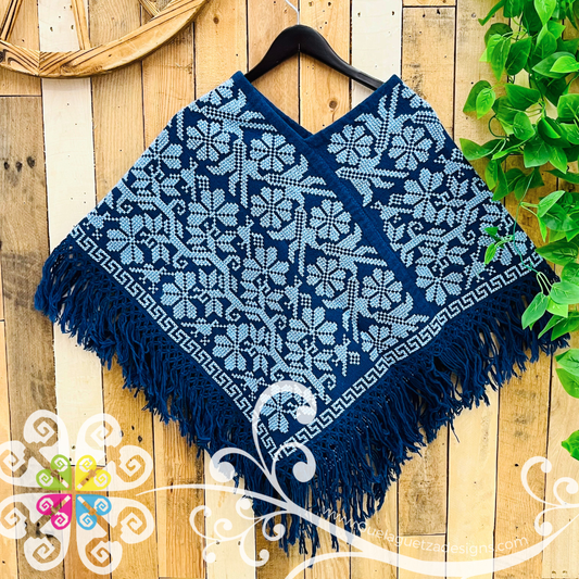 Colors Floral Design Embroider Poncho - Mañanita