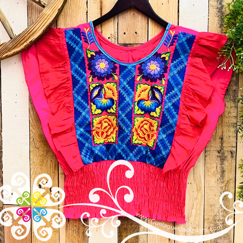 Tehuana Floral Crop Top - Women Tops