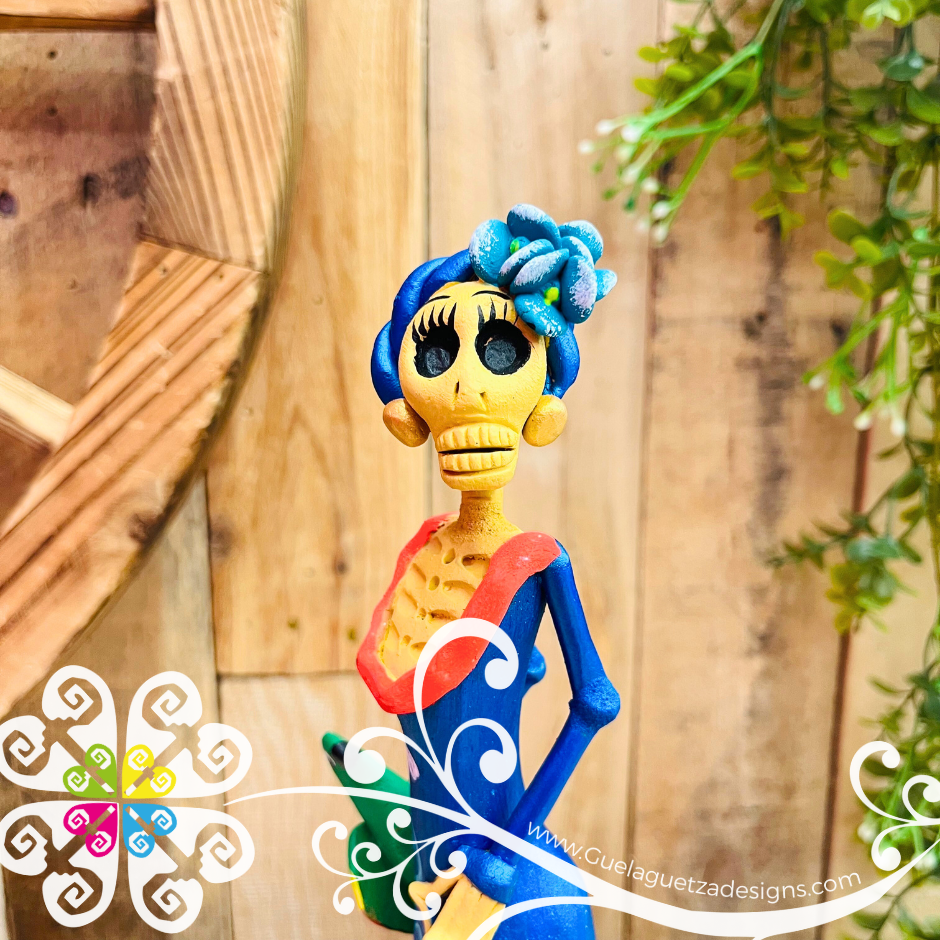 Medium Frida Elegante Clay Catrina - Michoacan Clay Home