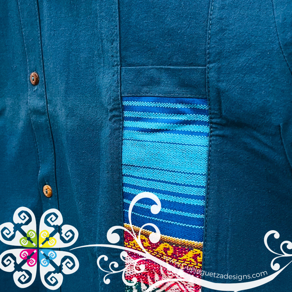 Navy Blue Men Coralillo Shirt Double Lines - Men Shirt