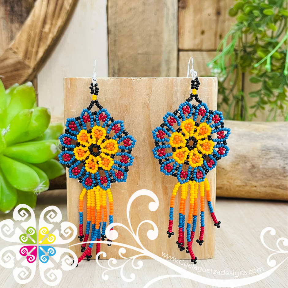 Beaded Wild Flower Earrings