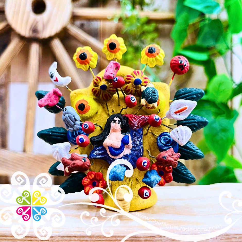 Mini Arbol Pintado Home Decor - Barro Metepec
