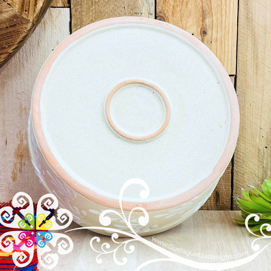 Tortillero Espiga White/Engobe - Barro Mexicano