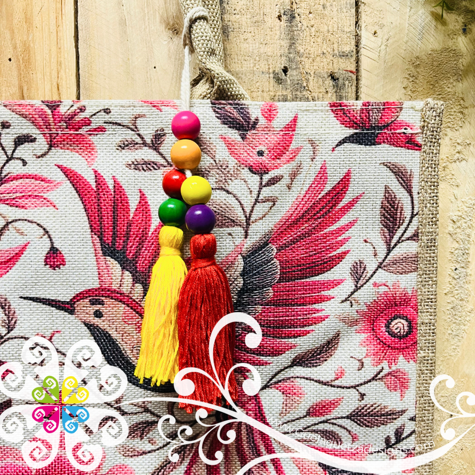 Hummingbird Mexican Jute Tote - Grocery Tote