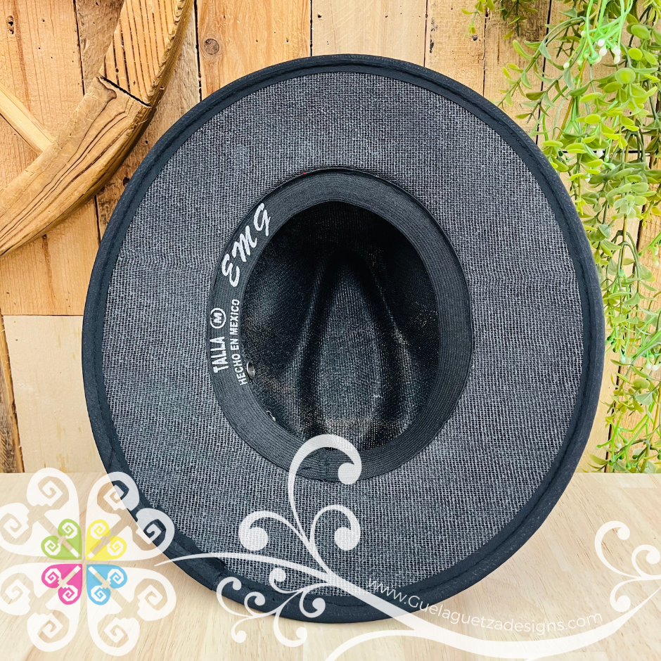 Black With Multicolor Embroidery - Chiapas Summer Hat