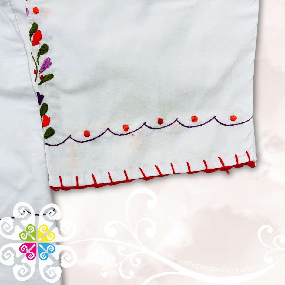 Large Blusa San Antonino Sencilla- 3/4 Sleeve - Embroider Women Top