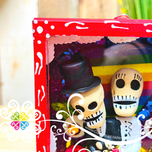 Red Couple Mexican Box Decor - Cajita Decorativa Barro Cocido