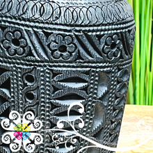 Large Historias Black Clay Vase - Barro Negro Oaxaca