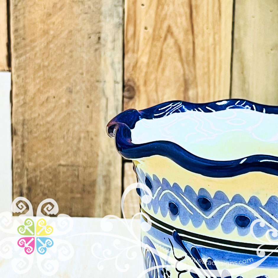 Blue Violeta Planter - Maceta Mexicana - Talavera Home Decor