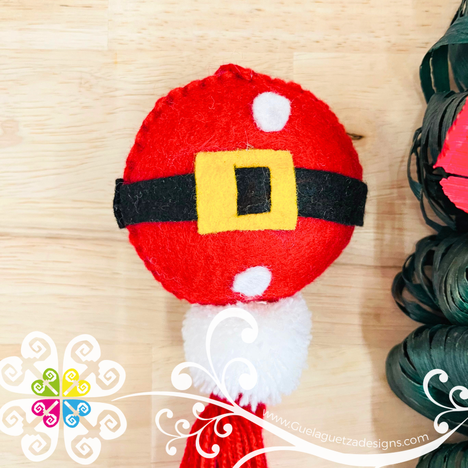 Santas Belt Pom Pom Sets - Christmas Ornaments