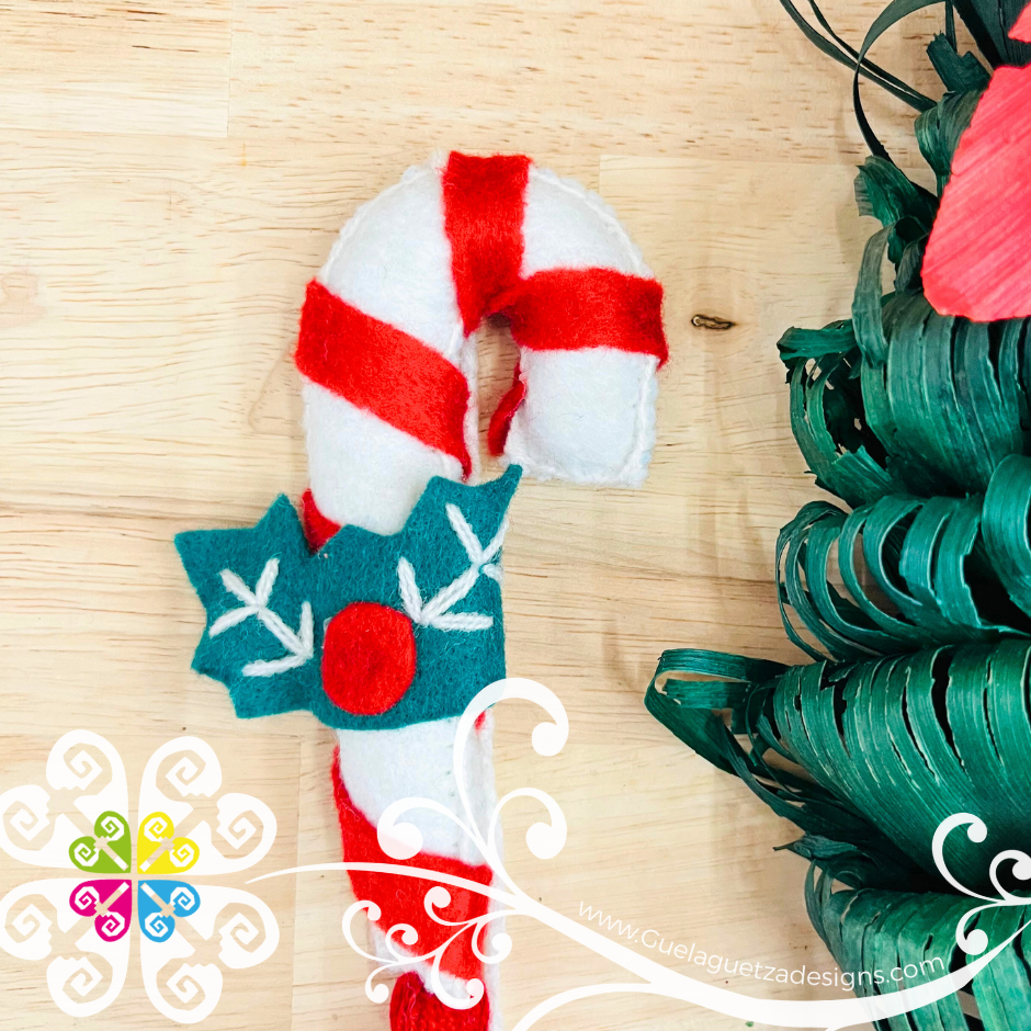 Candy Cane Pom Pom Sets - Christmas Ornaments