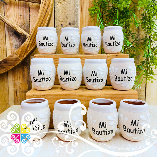 Mi Bautizo - Engobe/White Tequilero Set - Clay Tequilero Set