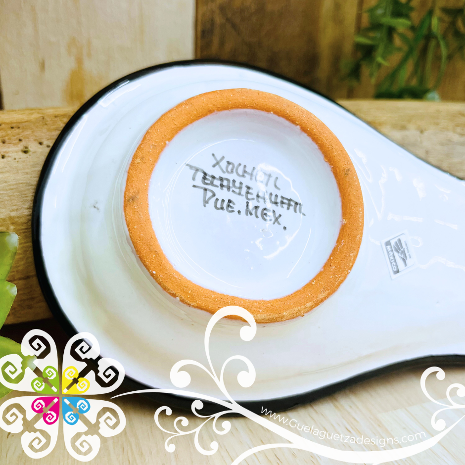 Black Talavera Spoon Rest - Talavera Kitchen