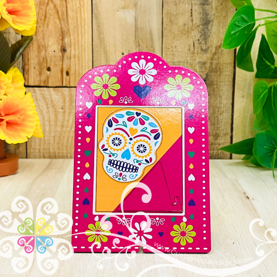Mini Dia de los Muertos Picture Frame - Day of the Dead Ofrenda Decor