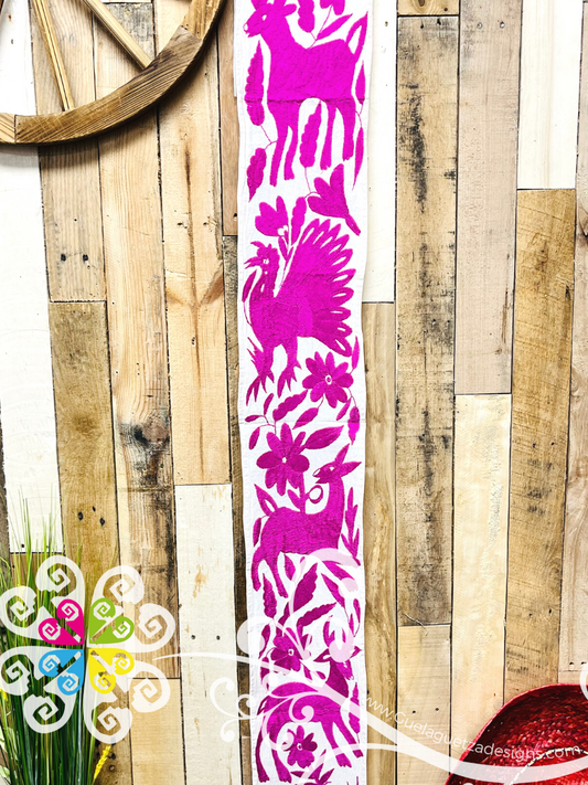 Pink Small Solid Otomi Table Runner - Camino de Tenango