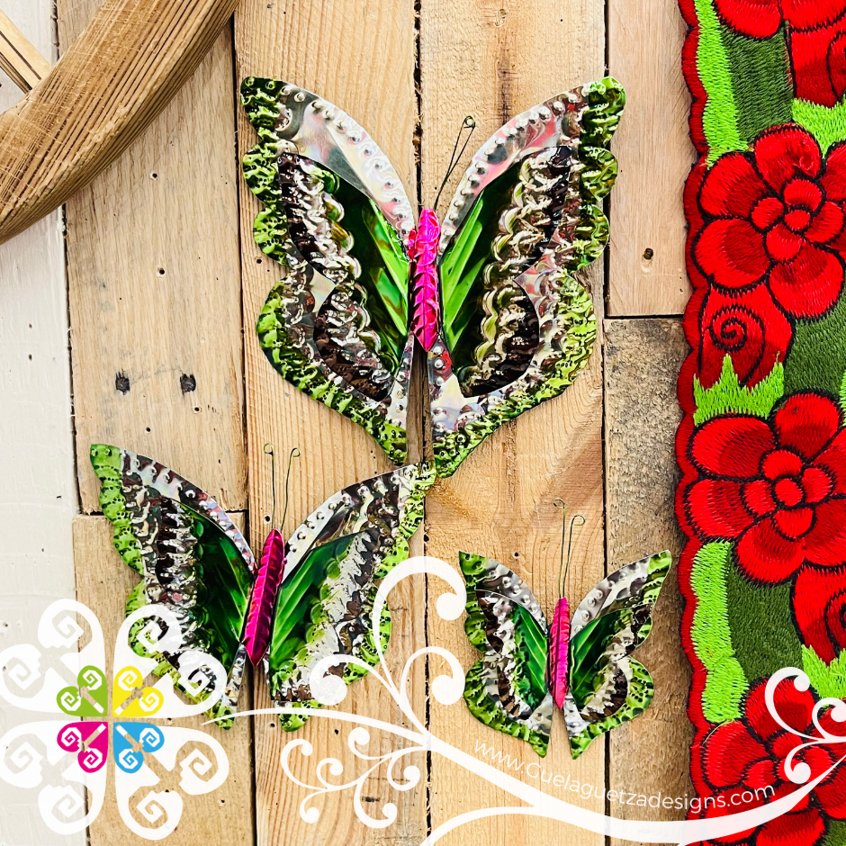 Set of 3 Butterfly - Hojalata Wall Decor