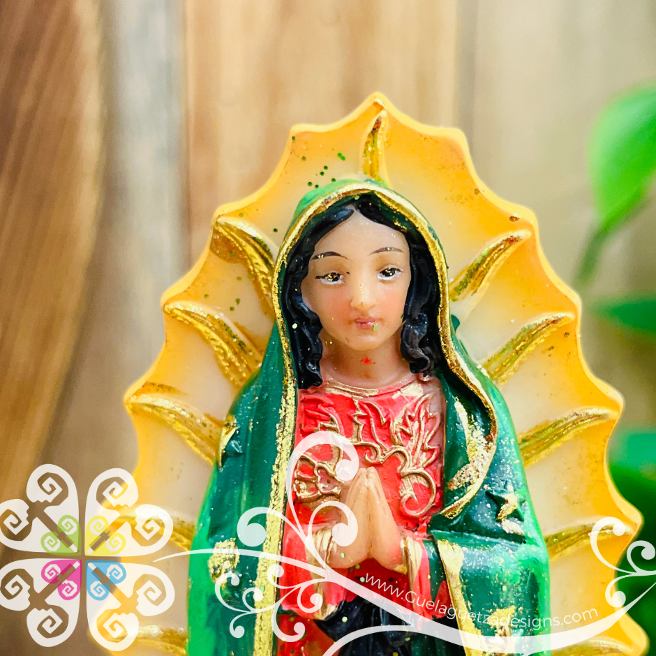 Mini Small Virgen de Guadalupe Lampara - Religious Statue