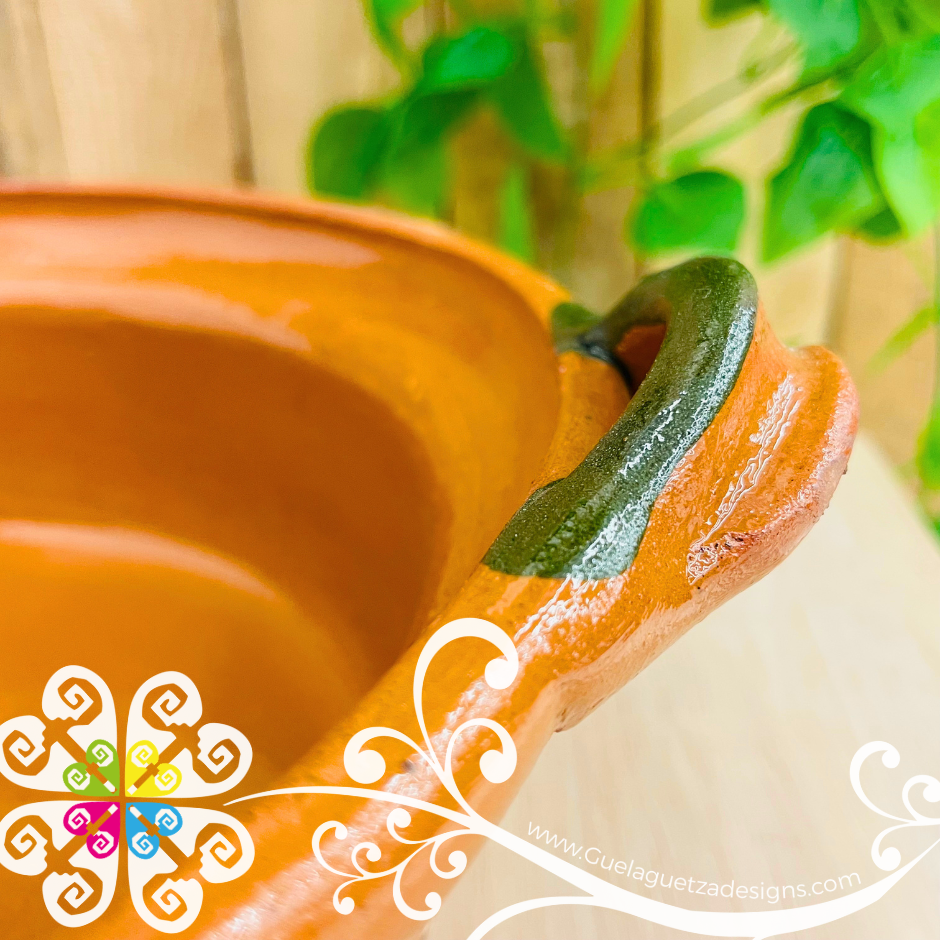 Large Puntos Capula Sencillo Cazuela Barro con Tapa - Capula Sencillo Clay Cazuela