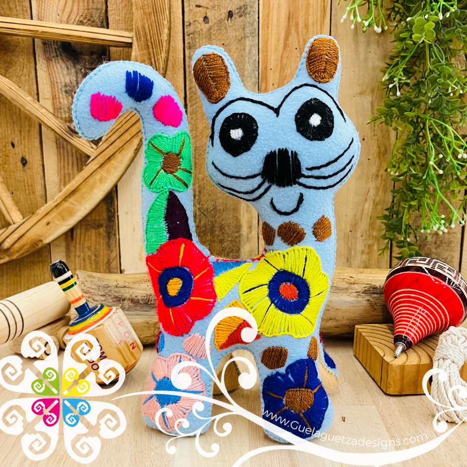 Embroidered Cat - Chiapas Stuffed Animal